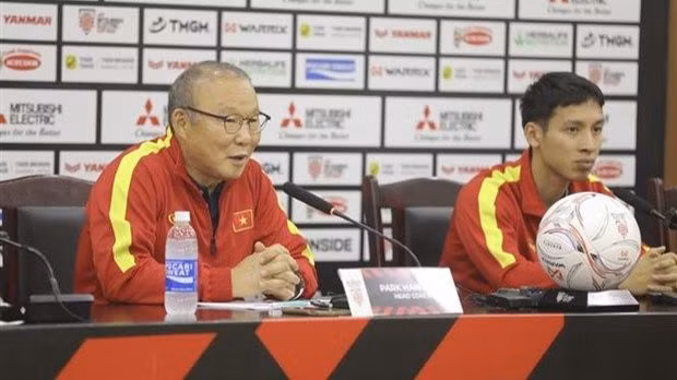 L’entraîneur Park Hang-seo à la conférence de presse tenue le 12 janvier à Hanoï. Photo : VNA.