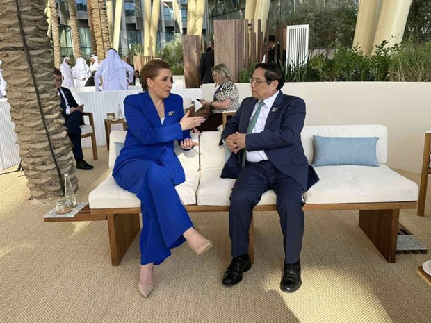 Le Premier ministre vietnamien, Pham Minh Chinh, et son homologue danoise Mette Frederiksen. Photo : VOV.