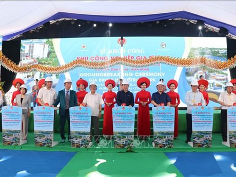 La cérémonie de mise en chantier du parc industriel de Gia Binh II à Bac Ninh. Photo : VNA.