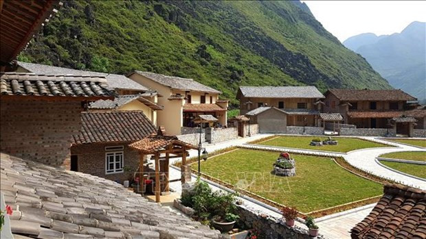 Un coin du village touristique culturel de la communauté ethnique Mong, situé dans le village de Pa Vi Ha, commune de Pa Vi, district de Meo Vac, province de Ha Giang. Photo : VNA