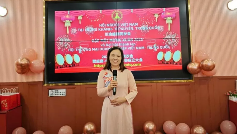 Dr. Nguyen Thi Lan, présidente de l'Association des Vietnamiens de Chongqing-Sichuan et présidente de la Chambre de commerce des entreprises Vietnam-Chine. Photo: NVCC