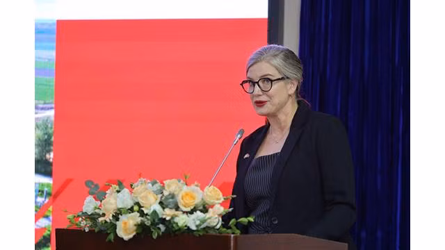 L’ambassadrice suédoise au Vietnam, Ann Mawe, s'exprime lors de séminaire. Photo : thoidai.com