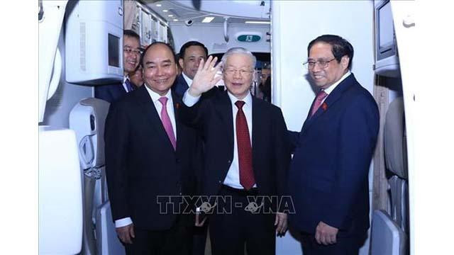 Le Secrétaire général du CC du PCV, Nguyên Phu Trong (au centre). Photo : VNA.