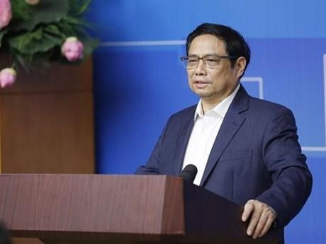 Le Premier ministre Pham Minh Chinh lors de la conférence urbaine nationale 2022. Photo : VNA.