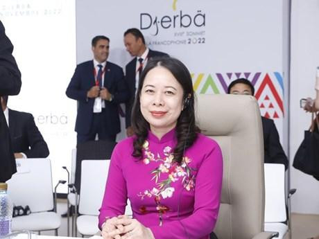 La Vice-Présidente vietnamienne, Vo Thi Anh Xuân, lors du 18e Sommet de la Francophonie, à Djerba, en Tunisie. Photo : VNA.