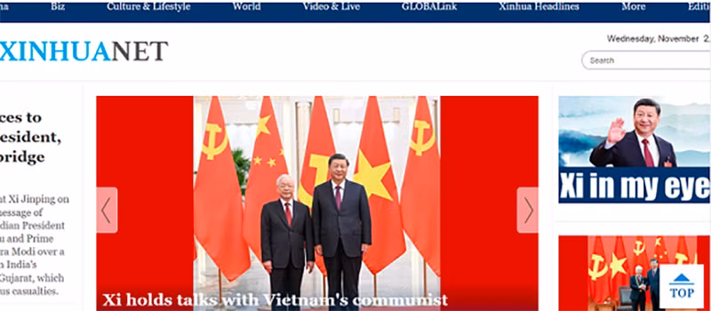 Des images de Xinhua sur la visite du SG du PCV en Chine. Photo : capture d'écran.