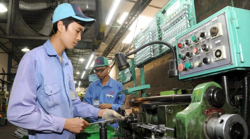 Fabrication de composants de moto chez Cosmos Technology Co., Ltd. (Khai Quang Industrial Park, Vinh Phuc). Photo: KHANH AN/NDEL