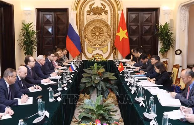 Vue du 13e dialogue Vietnam-Russie sur la stratégie de diplomatie, de défense et de sécurité, à Hanoi, le 4 mars. Photo: VNA