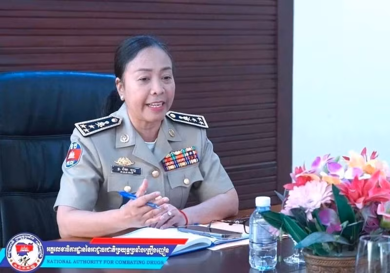 La générale Chey Beaupha, secrétaire général adjoint de l'Autorité nationale de lutte contre la drogue au Cambodge (NACD). Photo : NACD/VNA.