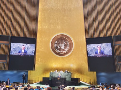 Dang Hoàng Giang, l’ambassadeur du Vietnam à l’ONU, soutient les pays africains. Photo : VNA.