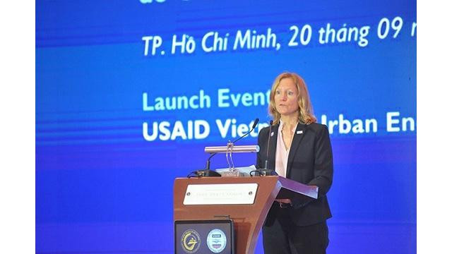 Aler Grubbs, directrice nationale de l'USAID au Vietnam s'exprime lors de l'événement. Photo: Consulat général des États-Unis à Hô Chi Minh Ville. 