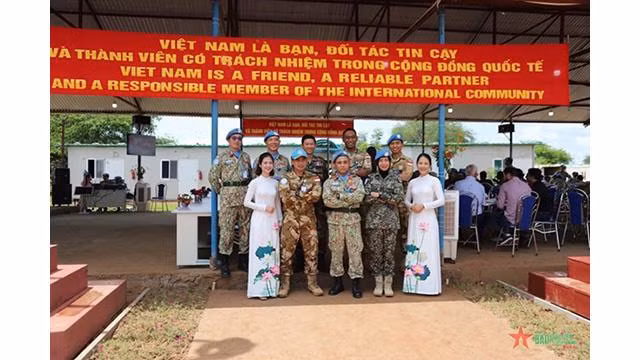 L'Unité de génie militaire n°1 du Vietnam à la FISNUA célèbre la Fête nationale. Photo: l'Unité de génie militaire n°1 du Vietnam