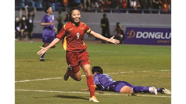 Huynh Nhu, footballeuse vedette de la sélection nationale. Photo: CVN