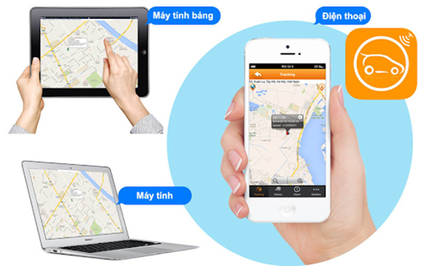 Logiciel de suivi de voiture sur smartphones. Photo: bagps.vn/VNA