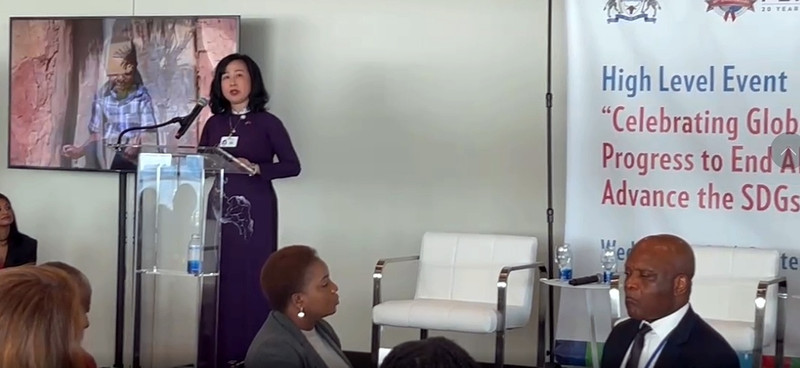 La ministre vietnamienne de la Santé, Dao Hong Lan, prend la parole. Photo: moh.gov.vn