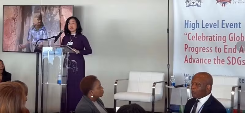 La ministre vietnamienne de la Santé, Dao Hong Lan, prend la parole. Photo: moh.gov.vn