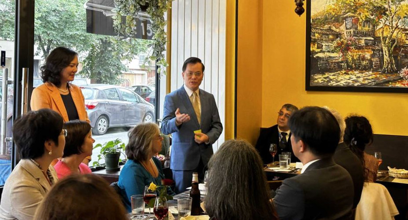 Le vice-ministre des Affaires étrangères Ha Kim Ngoc prend la parole. Photo: baoquocte