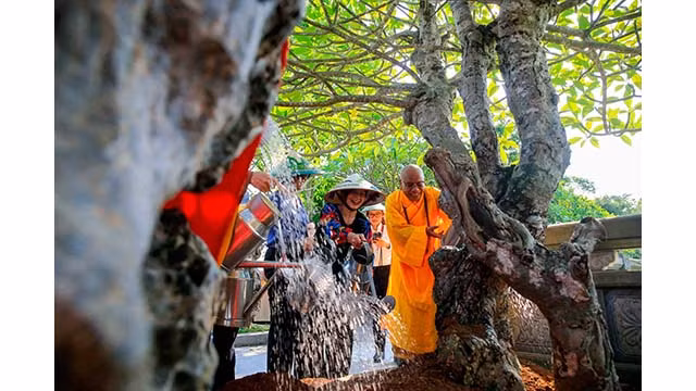 Plantation d’arbre de souvenir. Photo : baoquocte.vn Plantation d’arbre de souvenir. Photo : baoquocte.vn