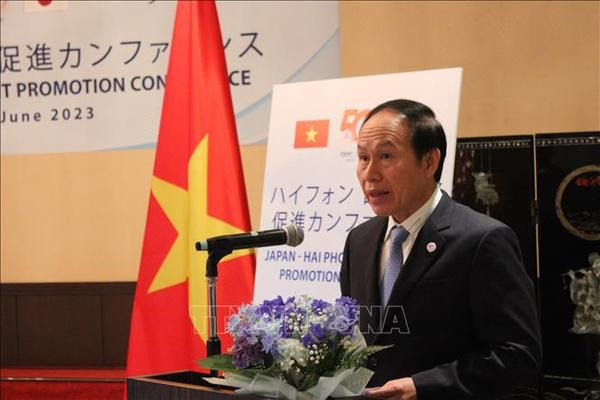 Le secrétaire du Comité municipal du Parti de Hai Phong, Lê Tiên Châu, à la conférence. Photo : VNA.