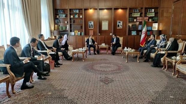 Pham Tât Thang travaille avec le vice-ministre iranien des Affaires étrangères Cheikh al-Islami. Photo : VNA.