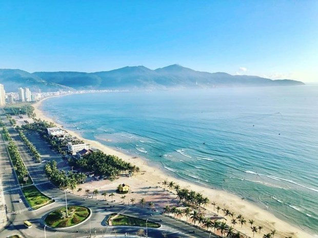 La plage de My Khe vue du ciel. Photo: Instagram