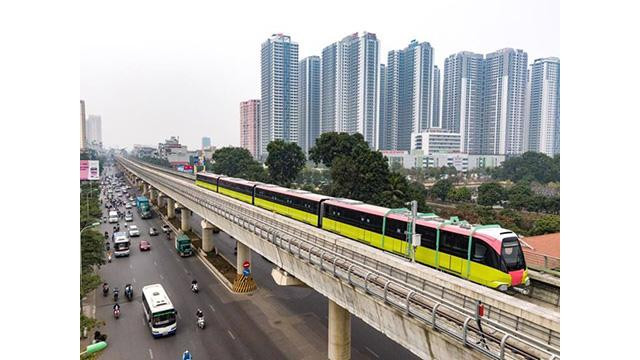 Une tranche de la ligne de métro Cat Linh-Ha Dong à Hanoï. Photo: VNA