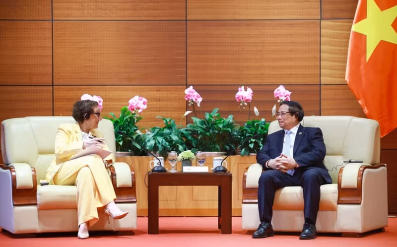 Le Premier ministre vietnamien Pham Minh Chinh rencontre Rebeca Grynspan, Secrétaire générale de la CNUCED. Photo : VNA.