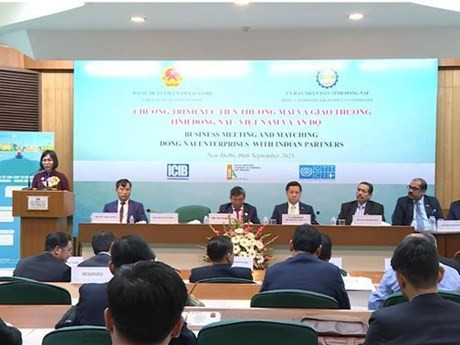 Événement de connectivité commerciale entre la province méridionale vietnamienne de Dong Nai et l'Inde à New Delhi, Inde. Photo: VNA