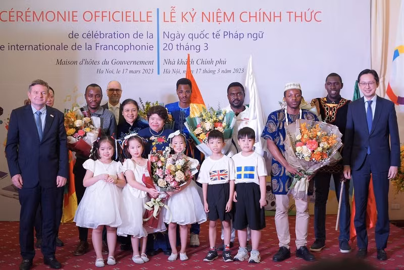 La cérémonie officielle de célébration de la Journée internationale de la Francophonie tenue le 17 mars 2023 à Hanoï. Photo : VNA/CVN.