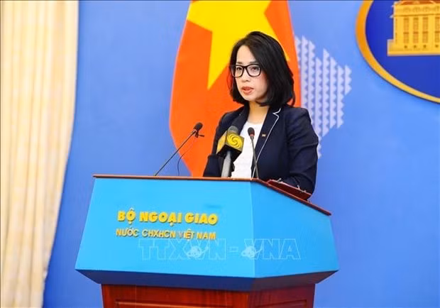 La porte-parole adjointe du ministère vietnamien des Affaires étrangères, Pham Thu Hang. Photo d'archives : VNA.