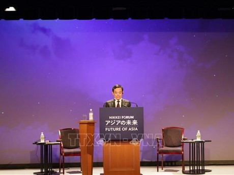 Le Vice-Premier ministre vietnamien, Trân Luu Quang, lors de la conférence. Photo : VNA.