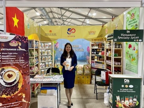  Des produits agricoles vietnamiens sont représentés au plus grand salon annuel de l'alimentation et de l'agriculture d'Irlande du Nord, le Balmoral Show 2023. Photo: VNA