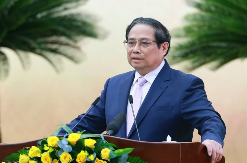 Le Premier ministre Pham Minh Chinh préside la conférence à Hô Chi Minh-Ville, le 4 janvier. Photo : VNA.
