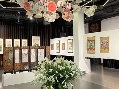 Vue générale de l'exposition "Estampes populaires de Hàng Trông". Photo : VNA.