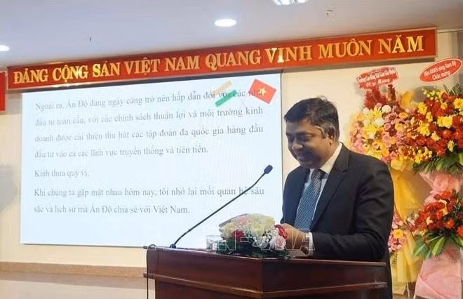 Madan Mohan Sethi, consul général de l’Inde à Hô Chi Minh-Ville, prend la parole. Photo: VNA