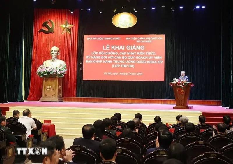 Le Secrétaire général du Parti communiste du Vietnam et Président To Lam prend la parole lors de la cérémonie. Photo: VNA