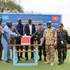 La délégation du ministère vietnamien de la Défense, les responsables de l'UNISFA et les autorités locales lors de la cérémonie d'inauguration de l'ouvrage. Photo : Hai Yen/Baoquocte.