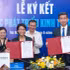 Les représentants des deux parties lors de la cérémonie de signature de l’accord de coopération pour le développement de l’économie du sport au Vietnam.
