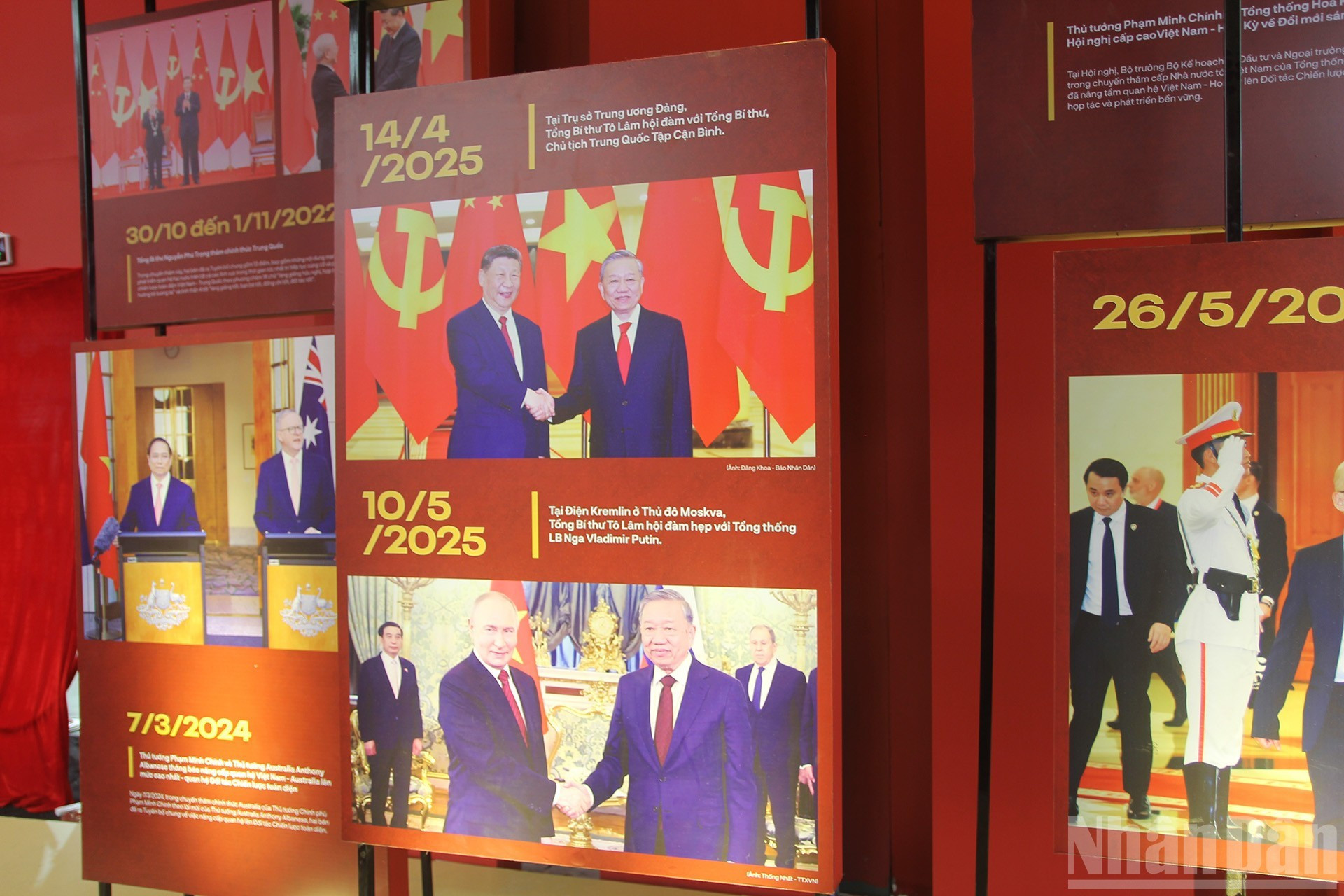 Les visites d’État des dirigeants du Parti et de l’État vietnamien auprès des grandes puissances sont mises en valeur à travers une série d’images riches de sens. Photo : nhandan.vn 7.jpg