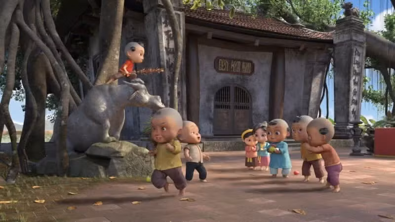 Une scène du film d’animation « Le Petit Trang Quynh : la légende du Buffle d’or ».