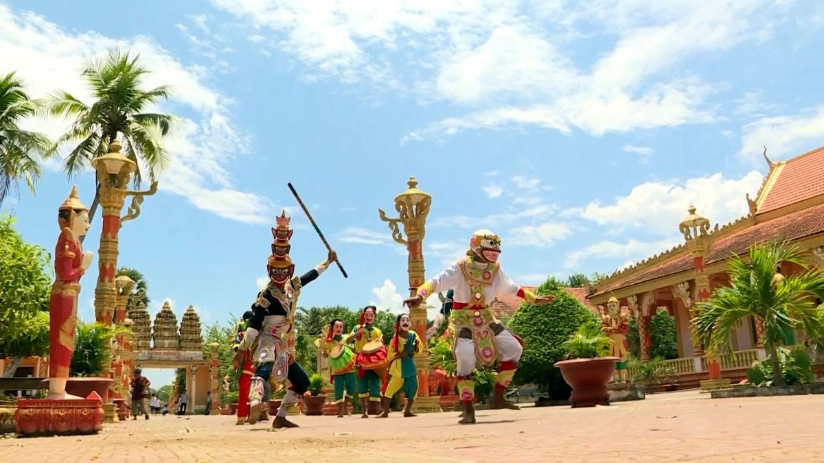 Pagodes khmères en période de fête. Photo : VOV. pagode-khmer-vov.jpg