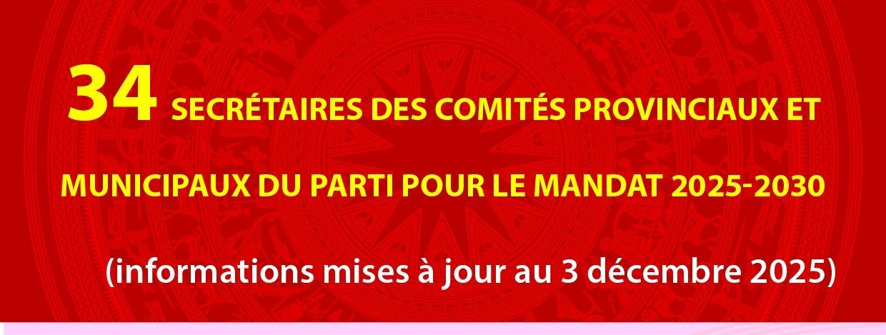 34 Secrétaires des Comités provinciaux et municipaux du Parti pour le mandat 2025-2030