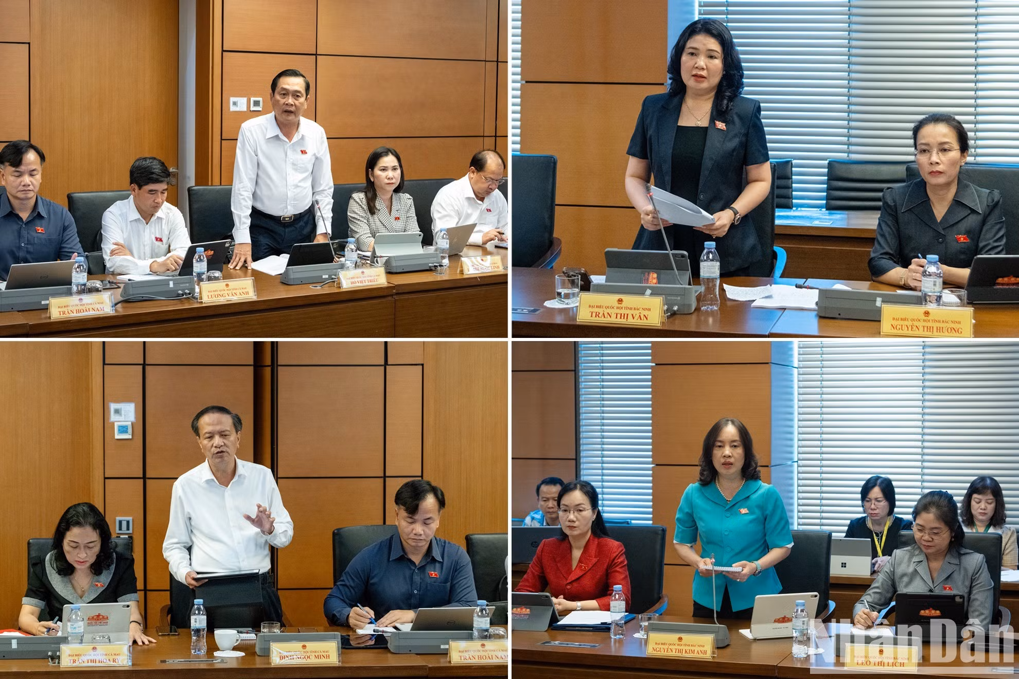 Les députés des provinces de Ca Mau et de Bac Ninh prennent la parole lors des discussions.