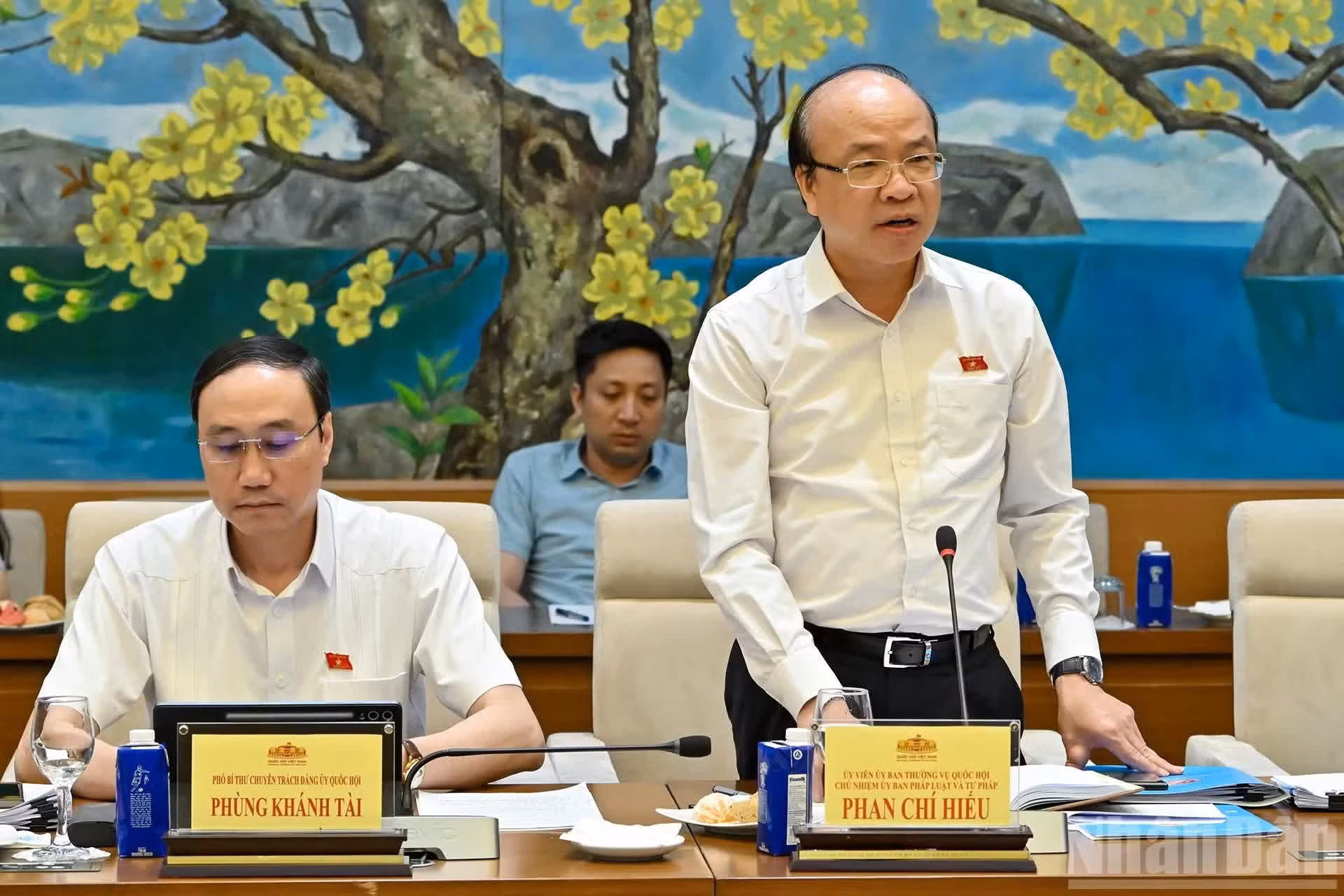 Le président de la Commission du droit et de la justice, Phan Chi Hieu, s'exprime.