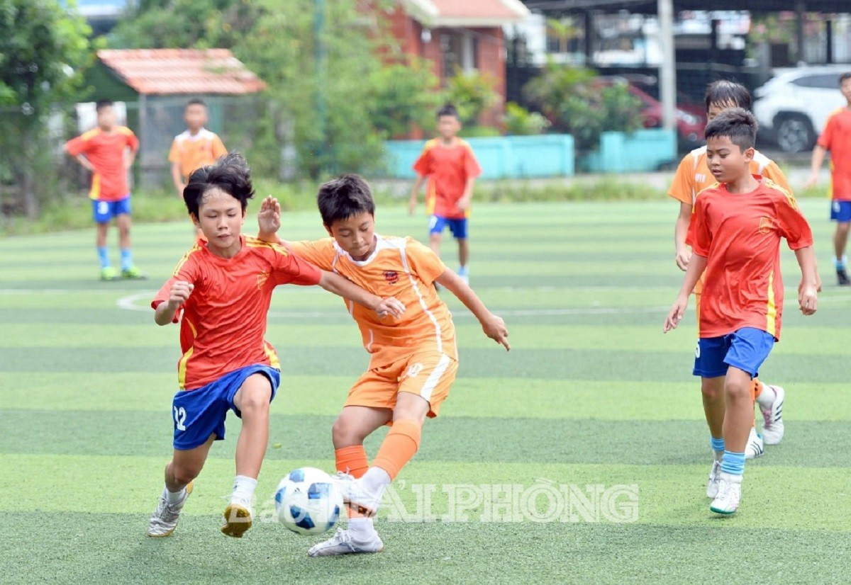 L'aménagement régulier d'aires de jeux pour les élèves et étudiants contribuera à l'instauration d'une culture footballistique au sein de la communauté. Photo : baohaiphong. bong-da-tre-baohaiphong.jpg