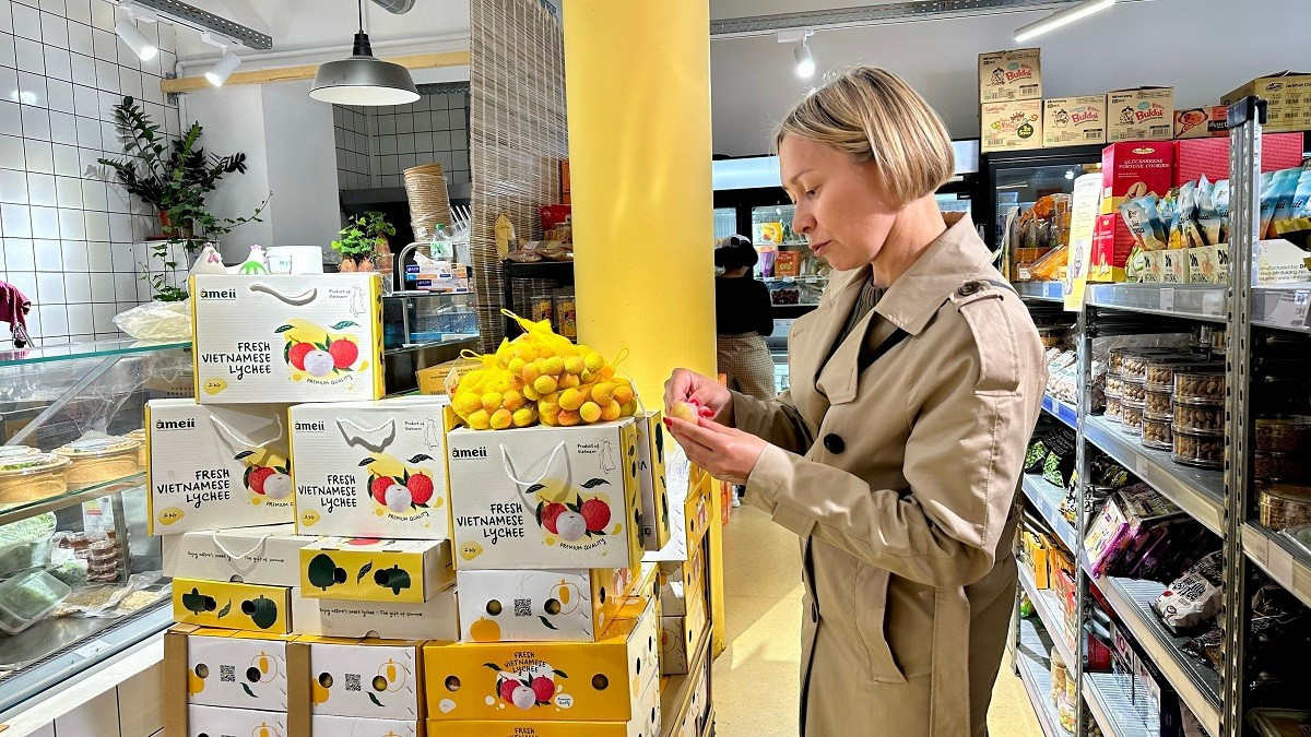 Les litchis vietnamiens sont commercialisés en France. Photo : VNA. litchi-vn-france.jpg