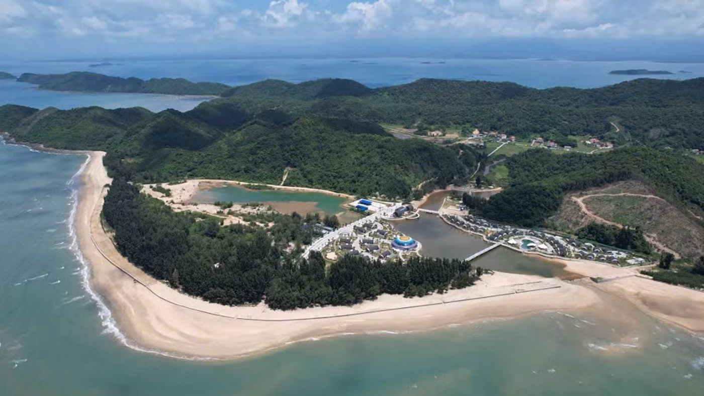 La commune insulaire de Cai Chien vue d'en haut. Photo : TNO.