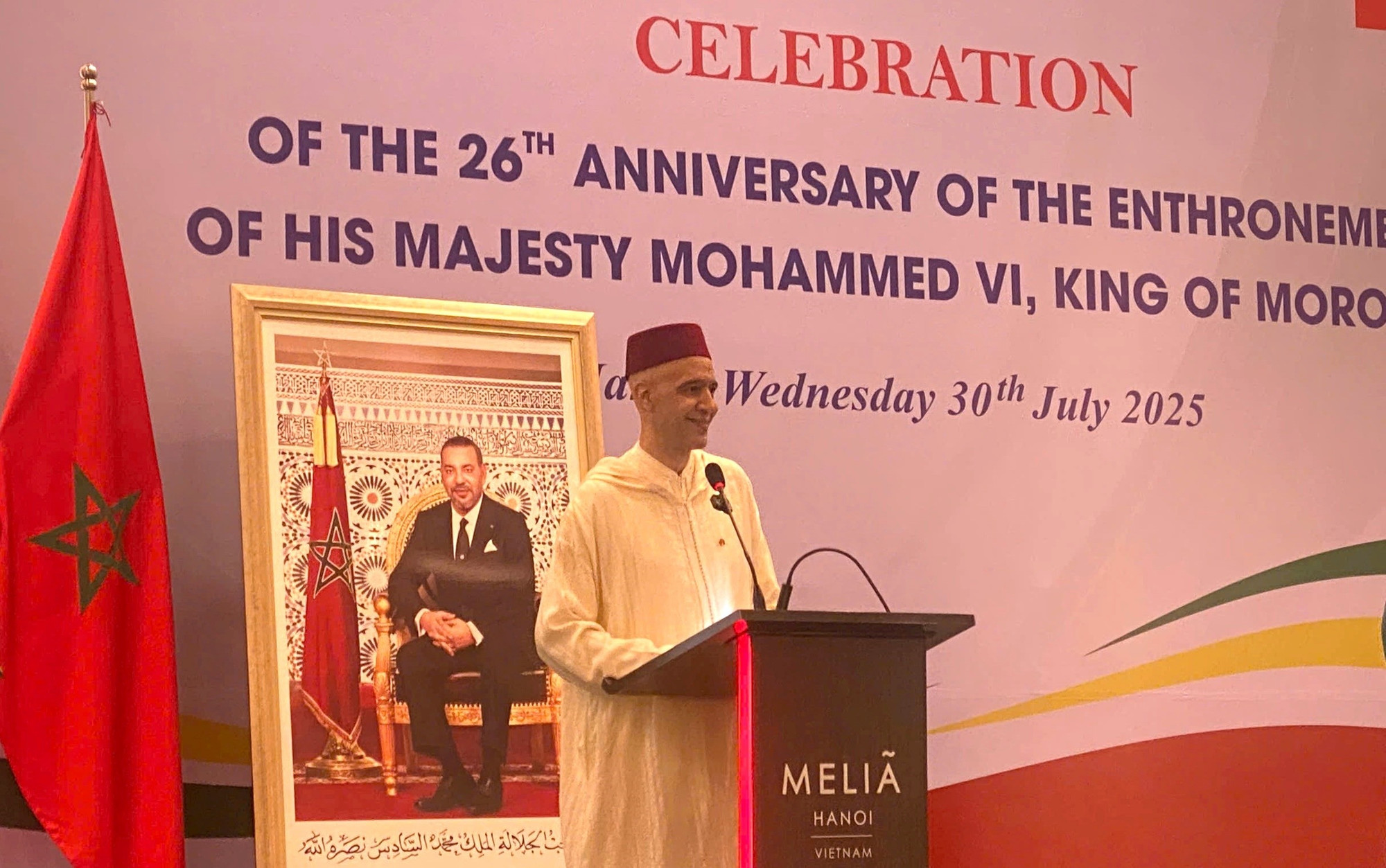 L'ambassadeur du Maroc au Vietnam, Jamal Chouaibi, s'exprime lors de l'évènement. Photo : XD. maroc-ambas.jpg