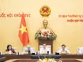 Le président de l'Assemblée nationale, Tran Thanh Man (au milieu), lors de la réunion. Photo : quochoi.vn