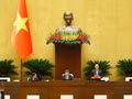 Le vice-président de l’Assemblée nationale, Nguyên Khac Dinh, s’exprime lors de la deuxième session de la 16e législature. Photo : VNA.